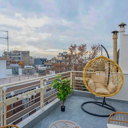 Pomegranate Luxury Penthouse Maisonette With Beautiful Terrace & Free Parking By Binobi ! * Thessaloniki